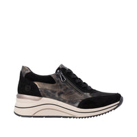 Rieker women's black lace-up trainer