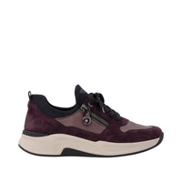 Rieker women's red suede lace-up trainer