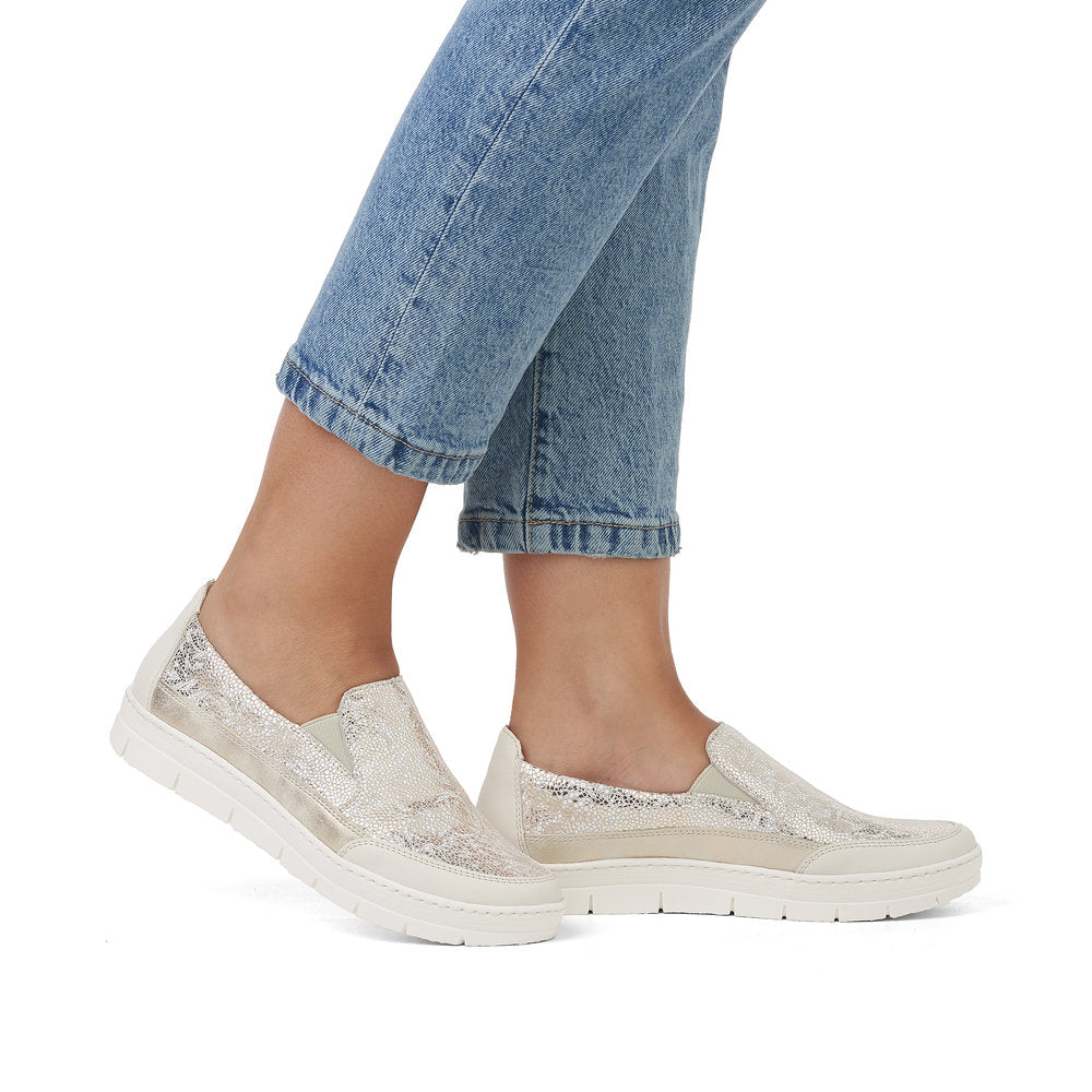 Silver slip on on sale sneakers