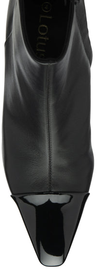 Lotus women's black leather Dani ankle boot