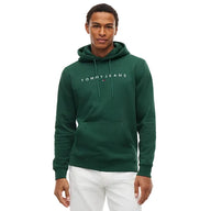 Tommy Jeans Mens Linear Logo Hoodie Velvet Green