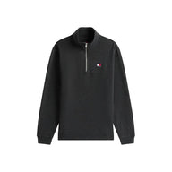 Tommy Jeans Mens Sweatshirt Badge Quarter Zip Black