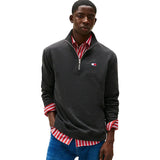 Tommy Jeans Mens Sweatshirt Badge Quarter Zip Black