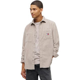 Tommy Jeans Mens Relaxed Corduroy Shirt Limestone Dust