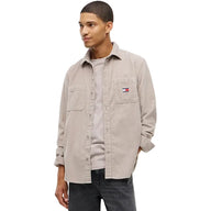 Tommy Jeans Mens Relaxed Corduroy Shirt Limestone Dust