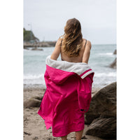 Dryrobe women's grey and pink fleece jacket