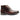 Men's brown leather ankle boot with side zipper, cap toe and lace-up design