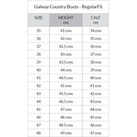 Dubarry Galway boot size chart