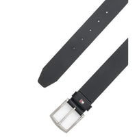 Tommy Hilfiger men's silver leather belt with buckle