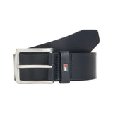 Tommy Hilfiger men's silver leather belt with buckle