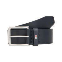 Tommy Hilfiger men's silver leather belt with buckle