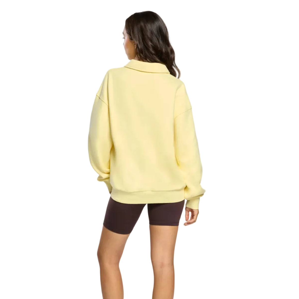 Gym+Coffee women's Daily collared sweatshirt in butter yellow