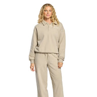 Gym+Coffee Womens Daily Collared Sweatshirt Rich Taupe