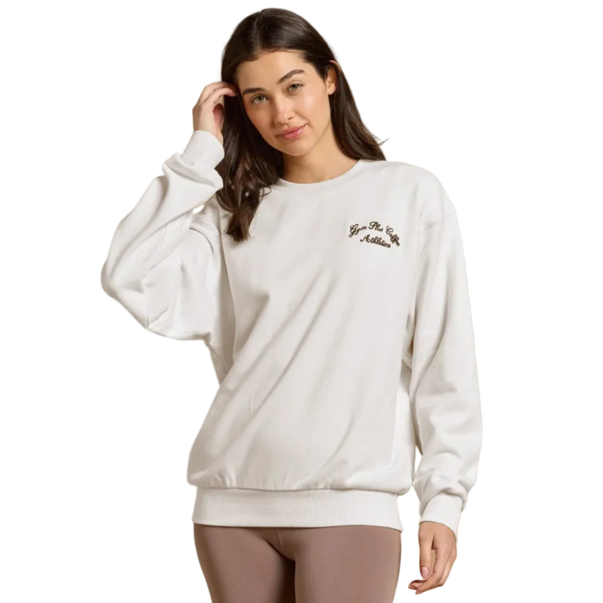 Gym+Coffee Daily crew sweatshirt in warm white