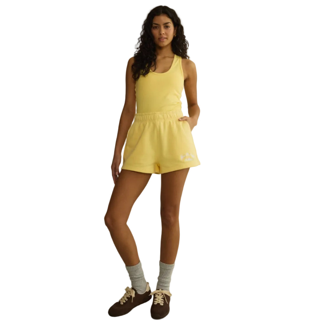 Gym+Coffee Womens Shorts Urban Cotton Lemon Sorbet