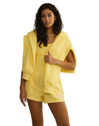 Gym+Coffee Snap Collar High Waist Sweatshirt Lemon Sorbet