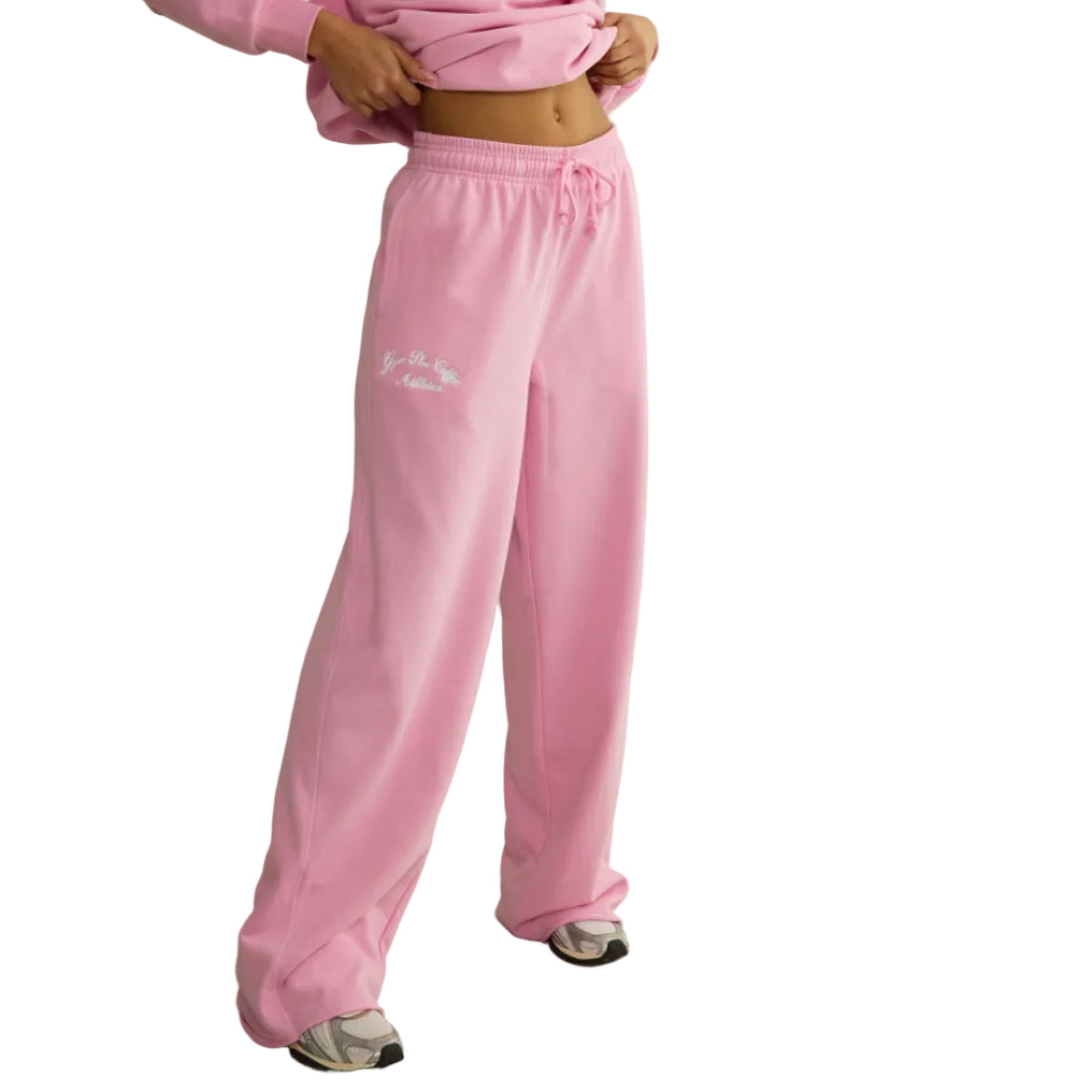 Gym+Coffee Womens Jogger Wide Leg Pink Blossom
