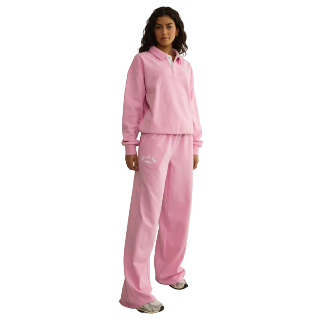 Gym+Coffee Womens Jogger Wide Leg Pink Blossom