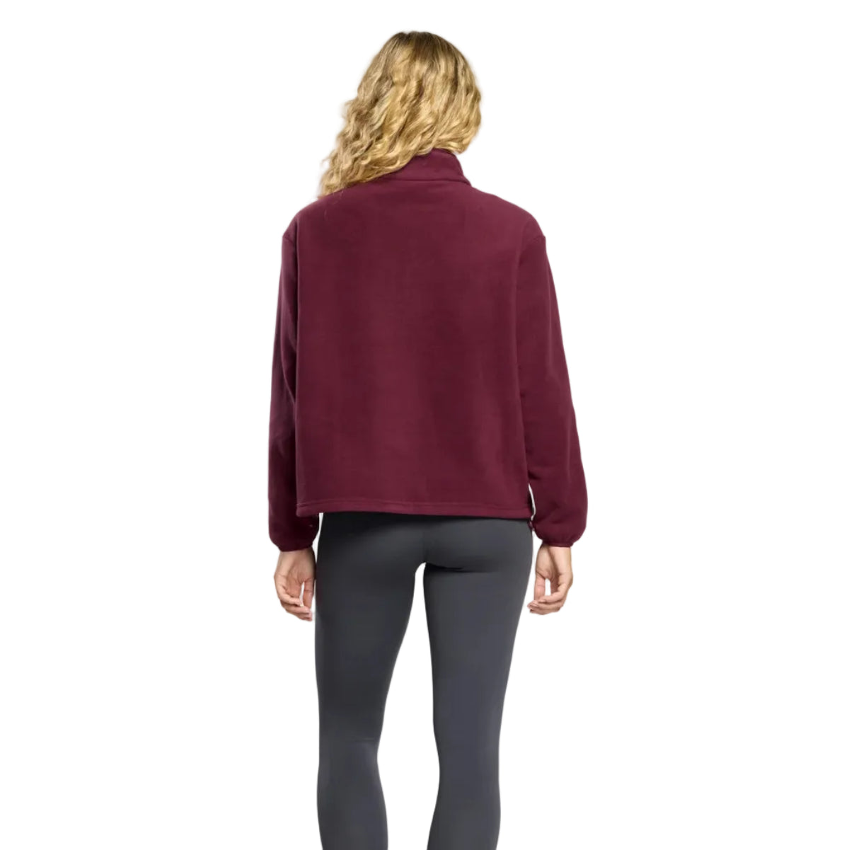 Gym+Coffee Womens Polar Half Zip Fleece Cherry Crush