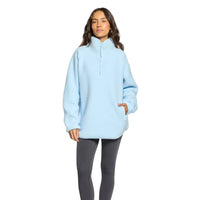 Gym+Coffee Womens Horizon Longline Half Zip Glacial Blue