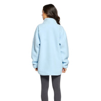 Gym+Coffee Womens Horizon Longline Half Zip Glacial Blue
