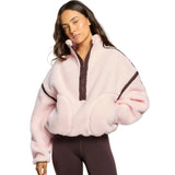 Gym+Coffee Womens Industry Fleece Half Zip Ballet Pink