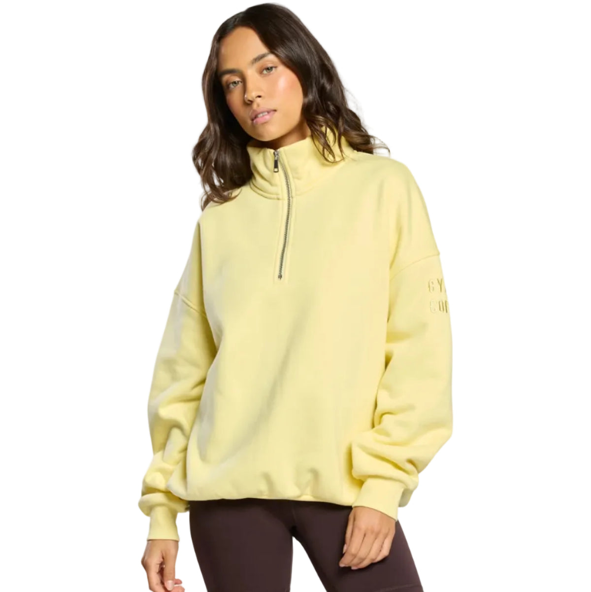 Gym+Coffee women's Sierra half zip sweatshirt in butter yellow