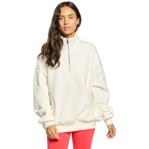 Gym+Coffee Womens Sierra Half Zip Sweatshirt Warm White