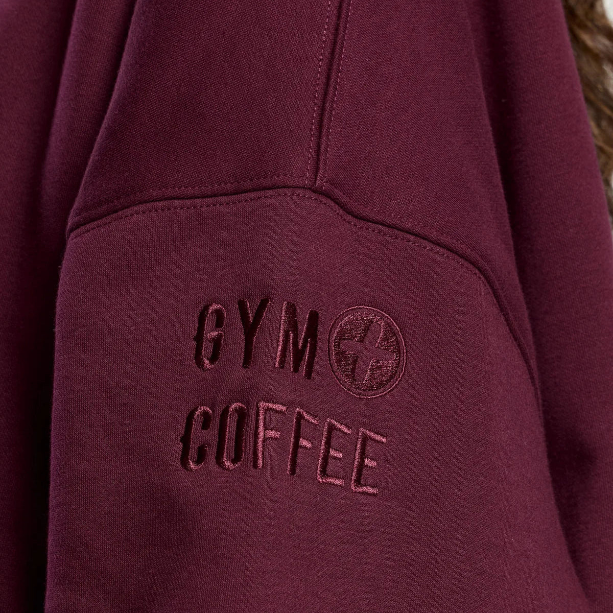 Gym+Coffee women's Sierra snap collar sweatshirt in cherry crush
