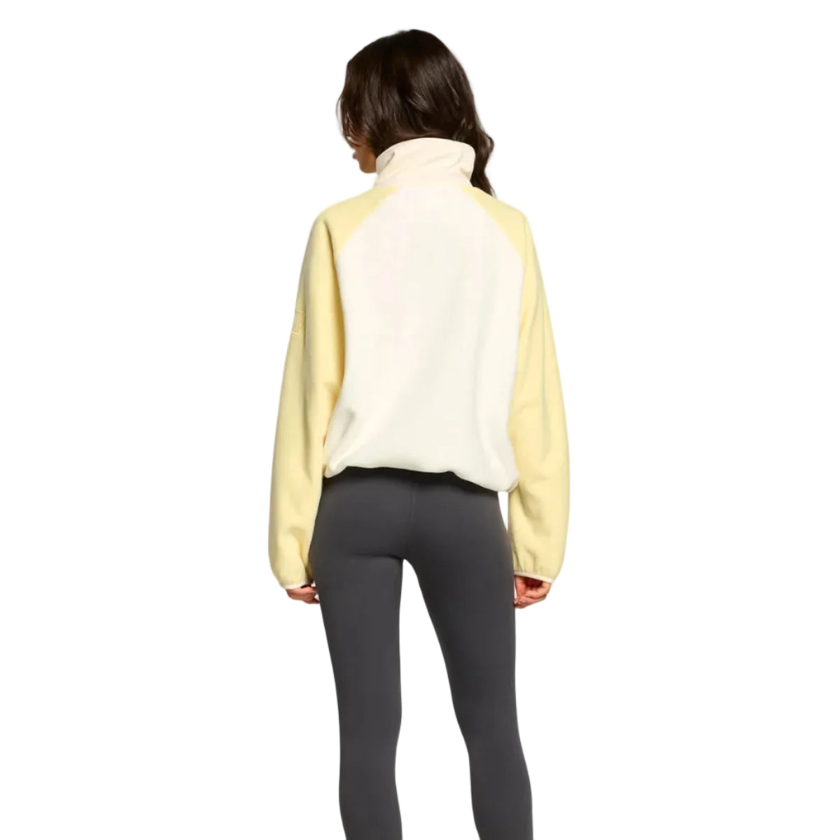 Gym+Coffee women's pale vanilla snap polar fleece