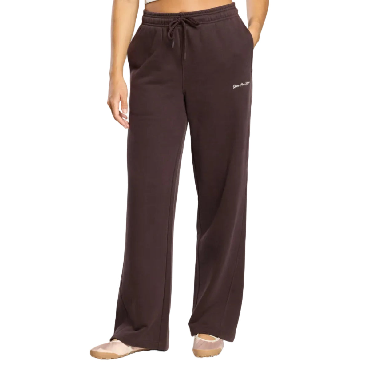 Gym+Coffee women's mocha bean wide leg joggers