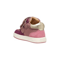 Geox girls' purple leather boot with velcro