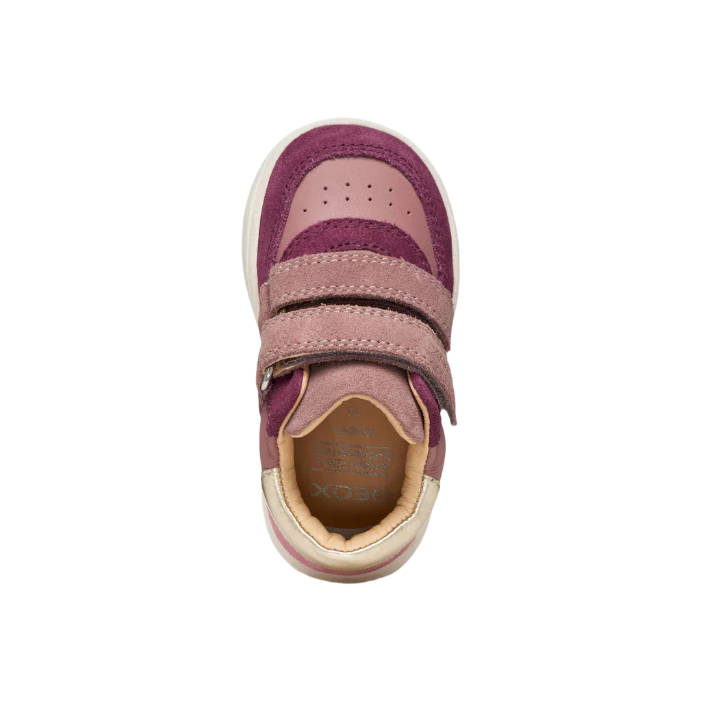 Geox girls' purple leather boot with velcro