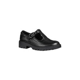Geox Girls School Shoe Casey Girl J Black Leather