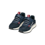 Geox boys' navy and red mesh trainer with velcro