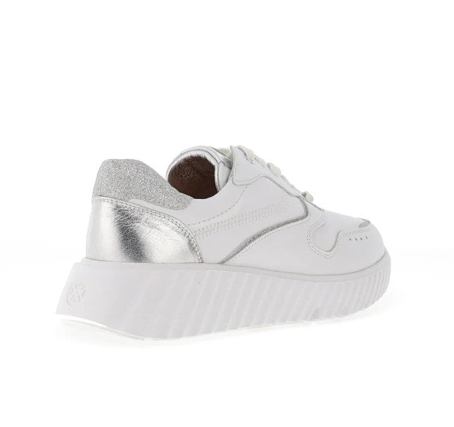 Unisa Womens Ebana Platform Trainer Glitter White Silver Donaghys