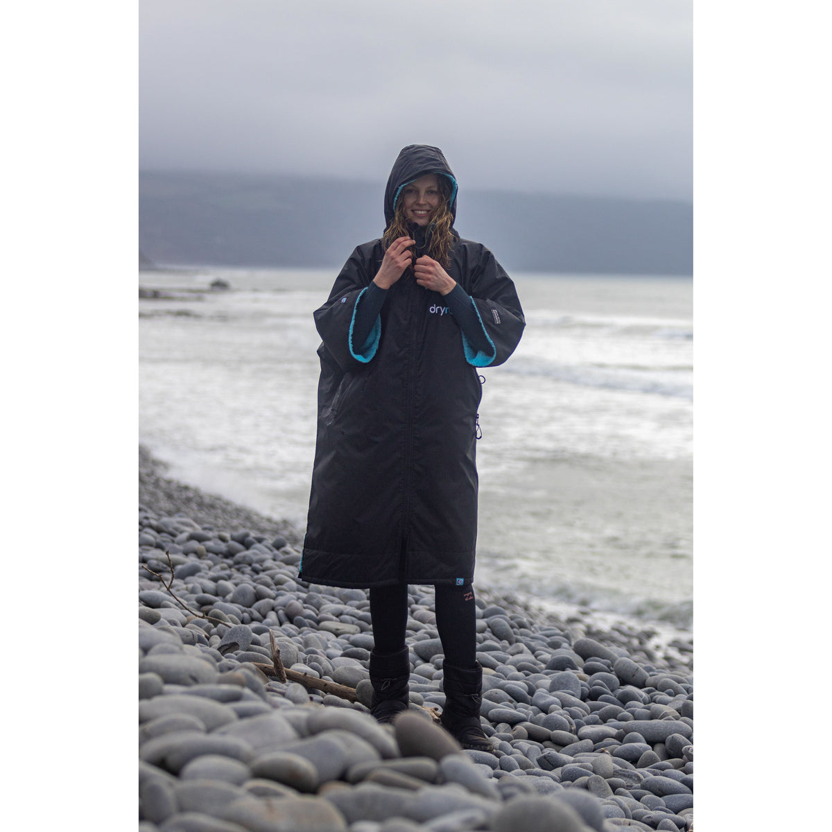 Dryrobe Adults Advance Short Sleeve V3 Black Blue