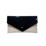 Emis Womens Envelope Clutch Bag T36 Black/Beige