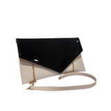 Emis Womens Envelope Clutch Bag T36 Black/Beige
