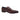 Men’s brown leather lace-up dress shoe with stitched detail and low heel on white background