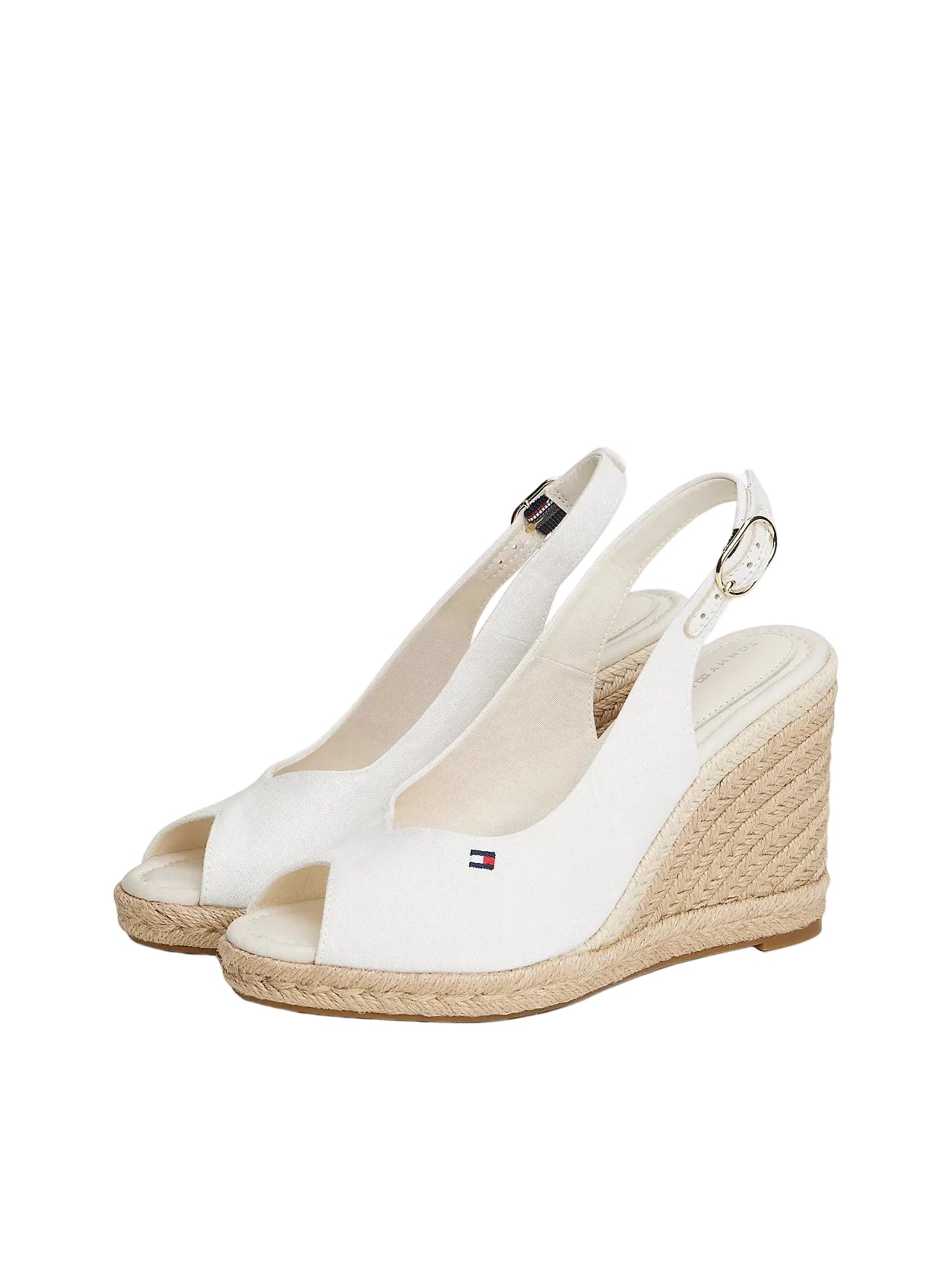 Tommy Hilfiger Womens High Wedge Sandal 09343 Ecru