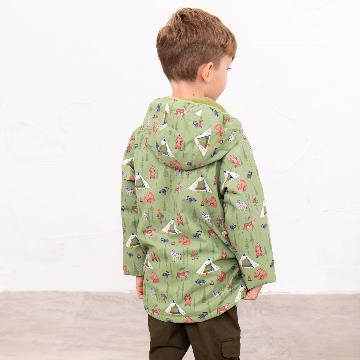 Lighthouse boys' Finlay coat in woodland print