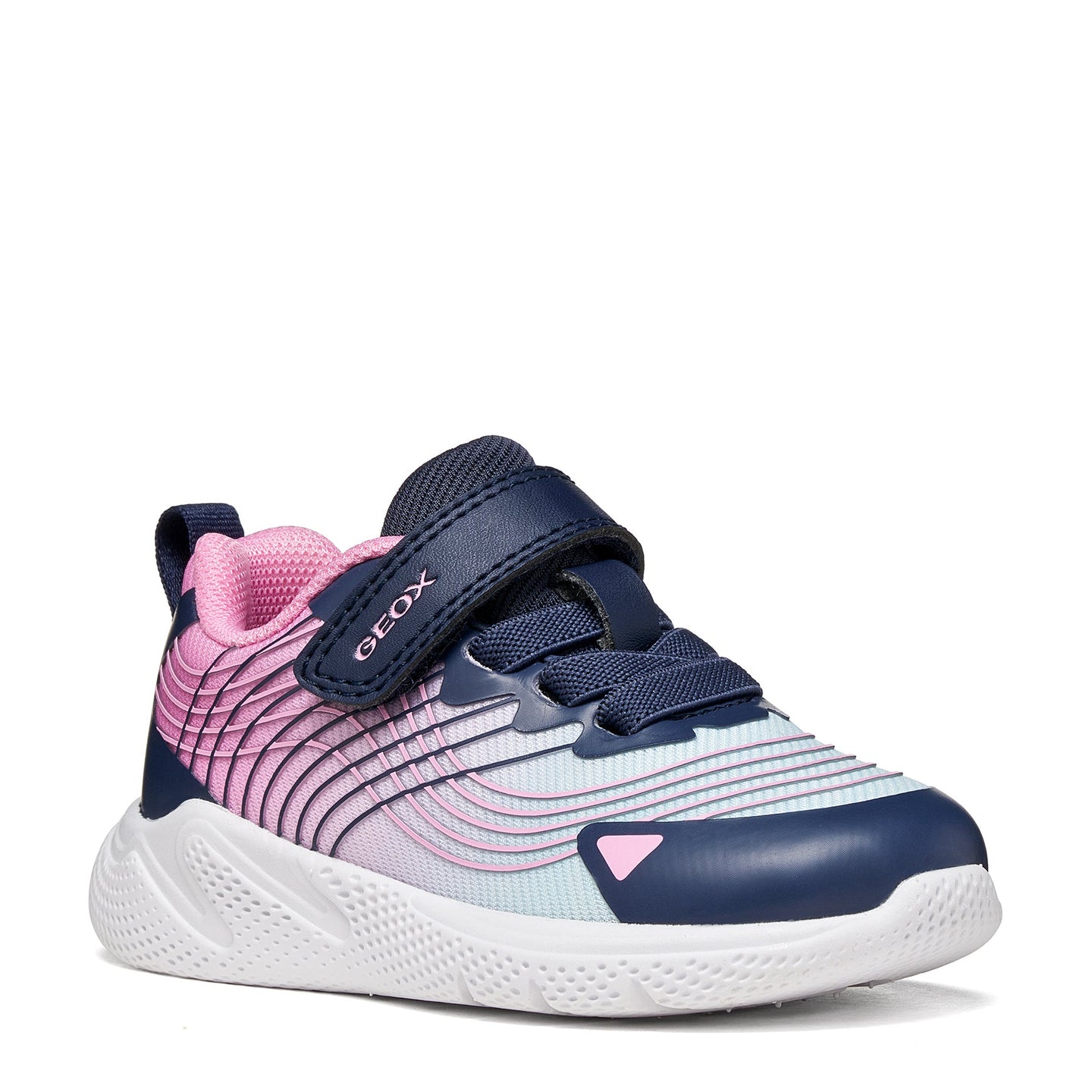 Geox girls' aqua and pink trainer