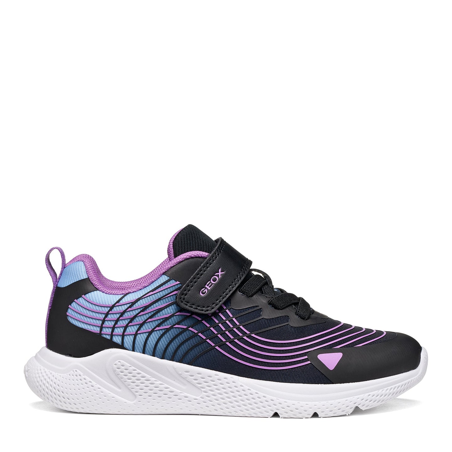 Geox girls' black and pink trainer