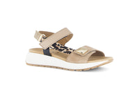 Gabor women's sand suede sandal with touch-fastening strap