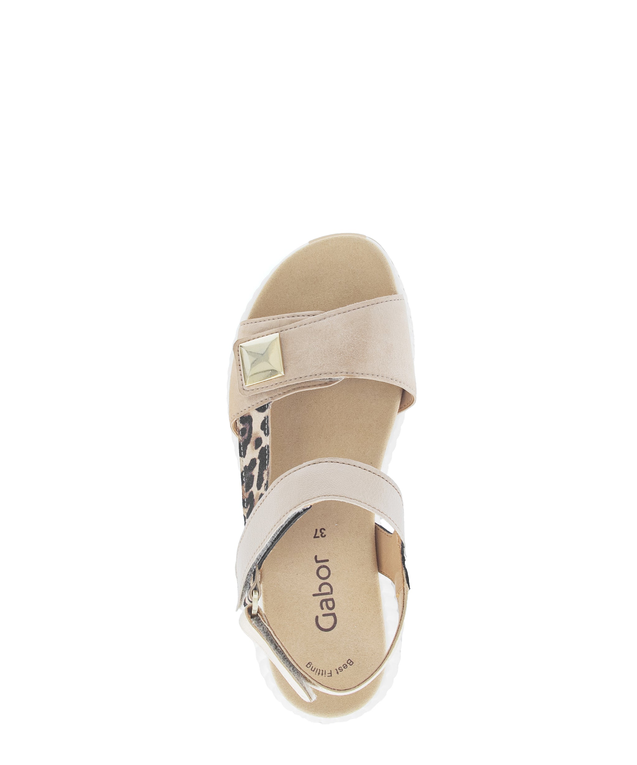Gabor women's sand suede sandal with touch-fastening strap