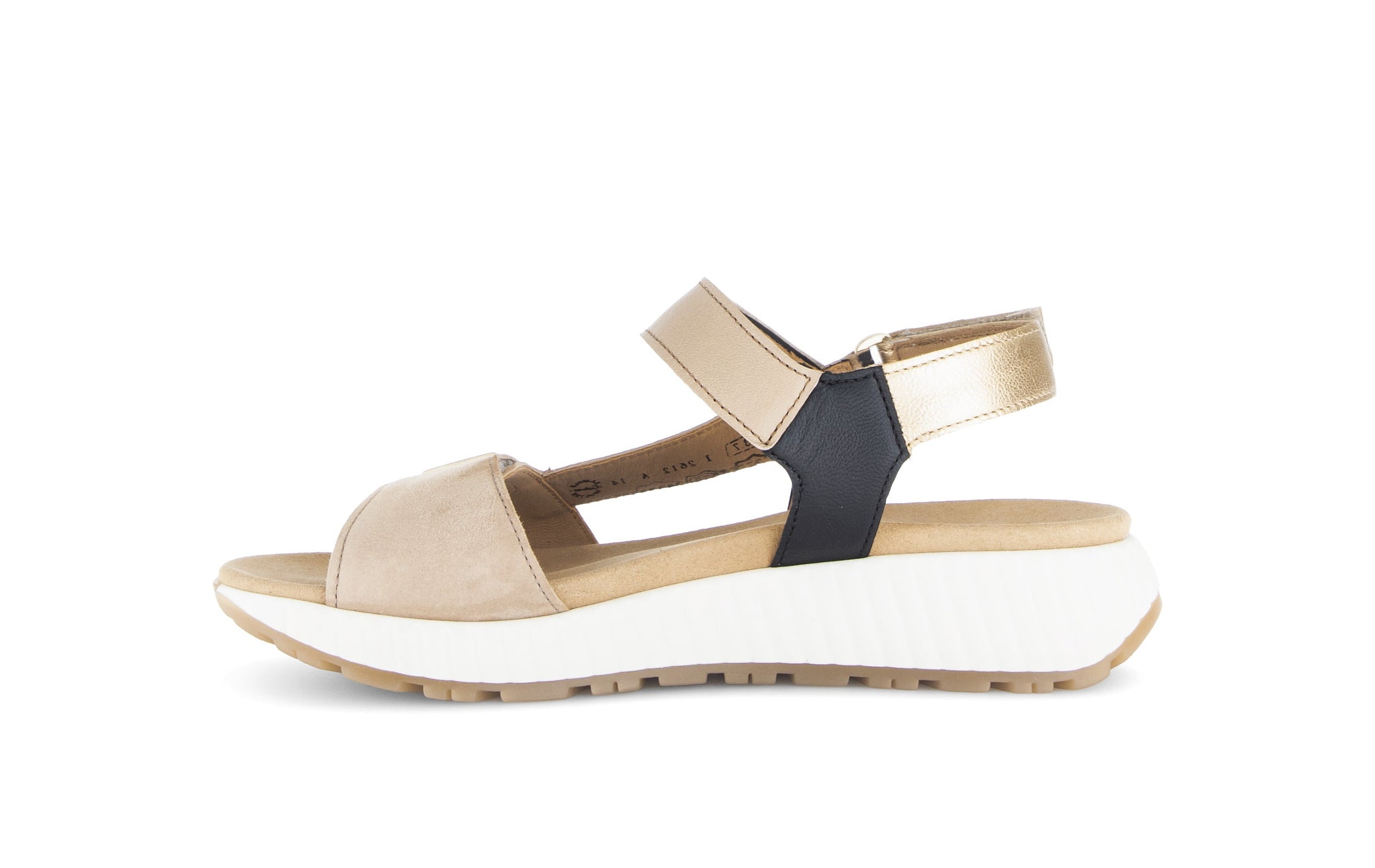 Gabor women's sand suede sandal with touch-fastening strap