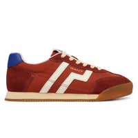 Gant Beylana women's rust suede and leather trainers with blue heel panel