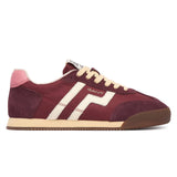 Gant Beylana women's burgundy suede and leather retro trainers