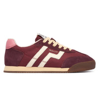 Gant Beylana women's burgundy suede and leather retro trainers